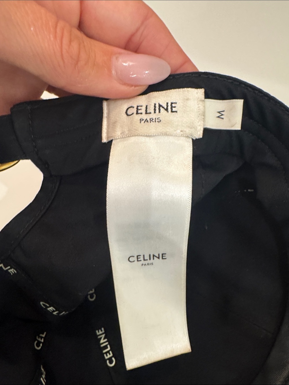 CELINE Baseball Cap logo color Black Size Medium 100% cotton - Picture 10 of 13